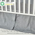 Brandream Crib Bedding Set 3 Pieces 100% Cotton Like Linen Supersoft Classic - Image 5