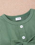 oklady Toddler Baby Girl Clothes Solid Color Ruffle Tops Floral Pants - Image 4