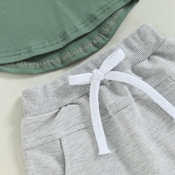 Rtnnsbbfcm Newborn Baby Boy Summer Clothes Short Sleeve Color Block Front - Image 5