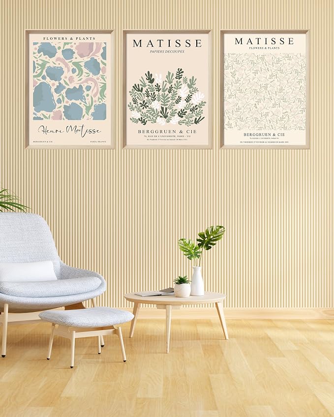 KensTro Framed Wall Art, Sage Matisse Wood Canvas Wall Art, 12x16in Henri - Image 5