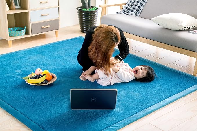 V-mix Baby Play Mat, Handmade Weaving Plush Foam Play Crawling Rugs - Image 6