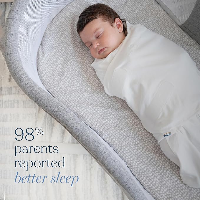 HALO 100% Cotton Sleepsack Swaddle, 3-Way Adjustable Wearable Blanket, TOG 1.5 - Image 3
