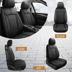 Pariitadin Leather Car Seat Covers Front Pair, Waterproof Breathable Faux - Image 2