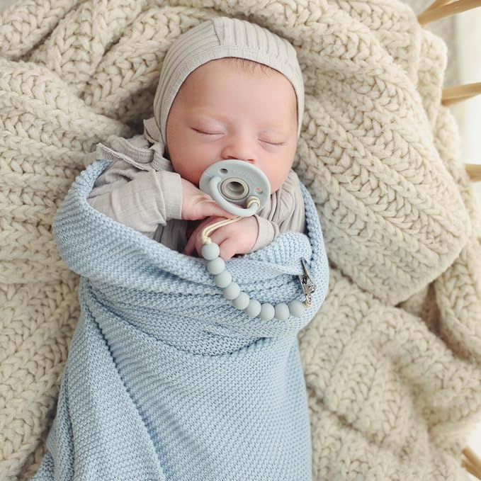 Heritage Knit Organic Cotton Receiving Swaddle Blanket - Image 8