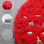 ONASAR Red Round Area Rug 4x4, Soft Bedroom Circle Rugs Floor Mat - Image 2