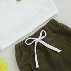 Toddler Baby Boy Fall Clothes Waffle Contrast Color Sweatshirt Pants Sets - Image 7