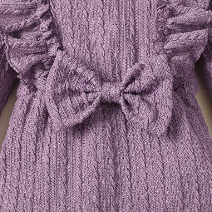 Happy Town Baby Girl Romper Infant Fall Winter Clothes Ruffle Sweater Long - Image 5