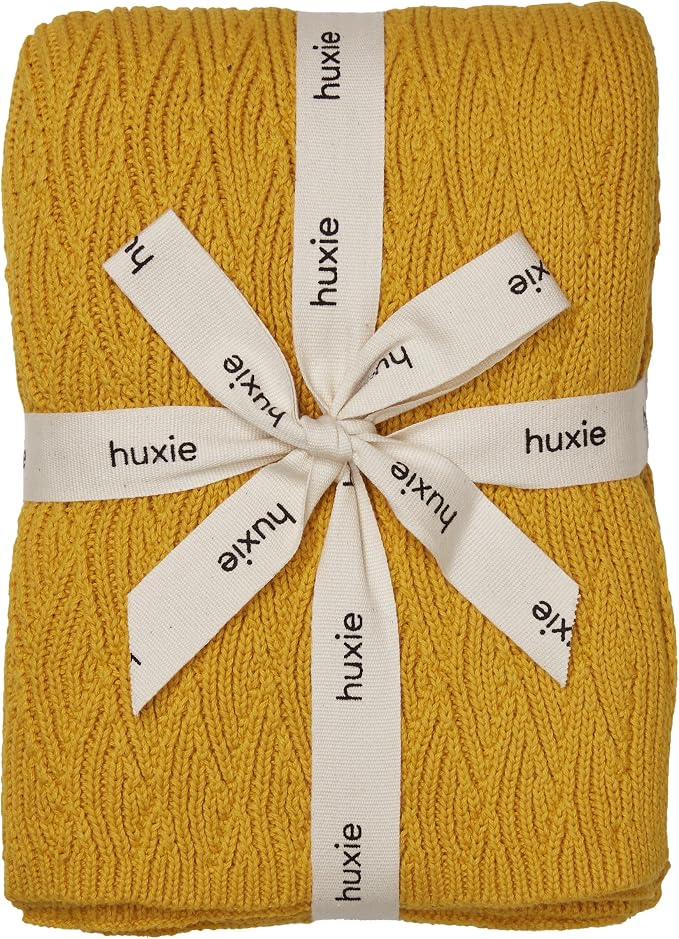 Knitted Organic Cotton Baby Blanket- Swaddle Blanket by huxie