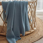 Knitted Organic Cotton Baby Blanket- Swaddle Blanket - Image 5