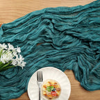 DOLOPL Teal Cheesecloth Table Runner 13.3ft Boho Gauze Cheese Cloth Table - Image 5