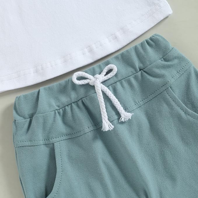 Rtnnsbbfcm Newborn Baby Boy Summer Clothes Short Sleeve Color Block Front - Image 5