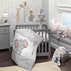 Lambs & Ivy Jungle Safari Elephant 3-Piece Mini Crib Bedding Set by LambsIvy