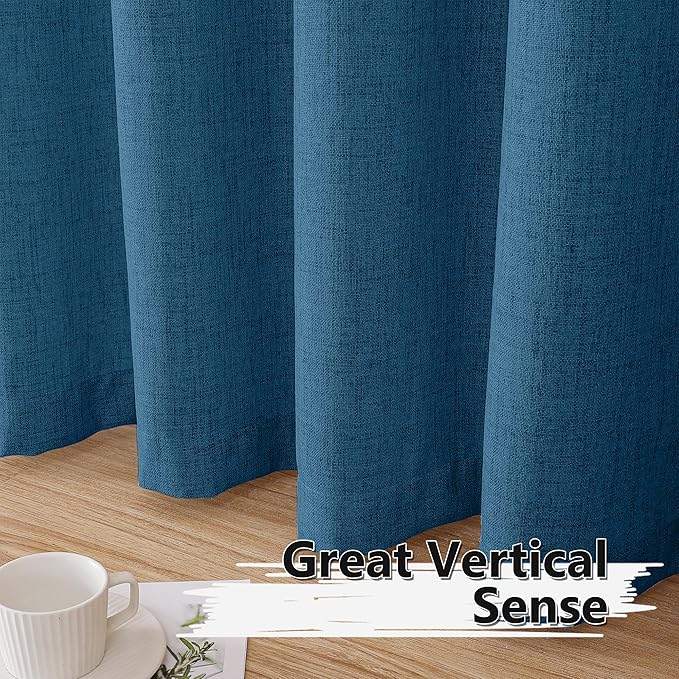 Tollpiz Linen Tier Curtain Rod Pocket Semi Sheer Half Kitchen Curtains Burlap - Image 4
