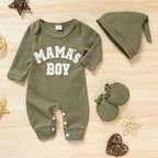 GRNSHTS Newborn Baby Boy Romper Coming Home Outfits Letter Print Bodysuit - Image 2