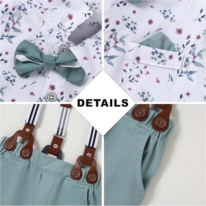CARETOO Toddler Boy Clothes Suit Gentleman Wedding Outfits Kids Formal Dress - Image 4