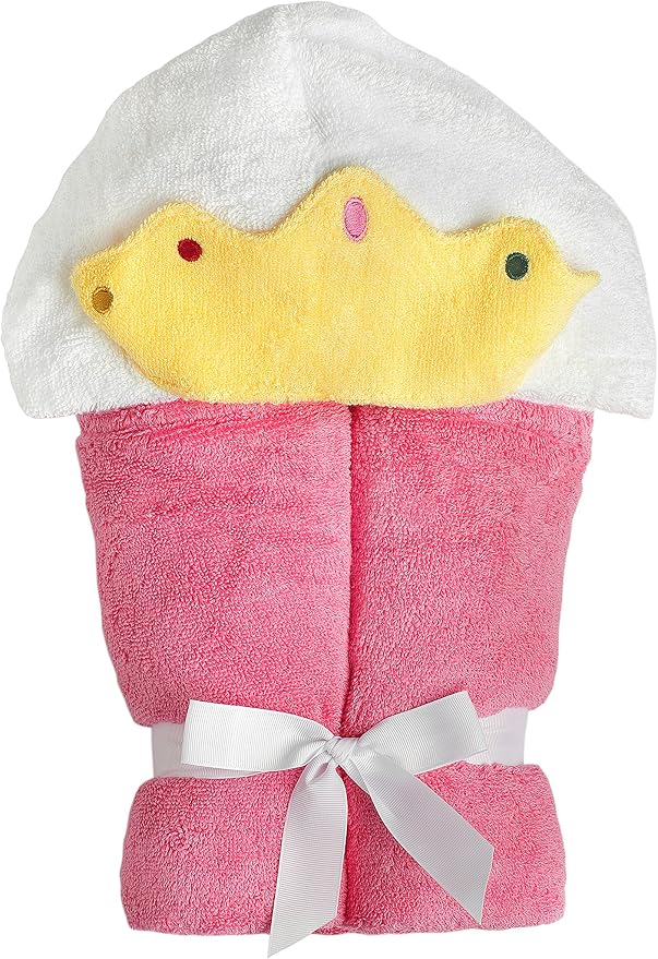 Hooded Baby Towel for Kids 2-8 | Large 100% Cotton Baby Towel for Girls in Pink by YikesTwins