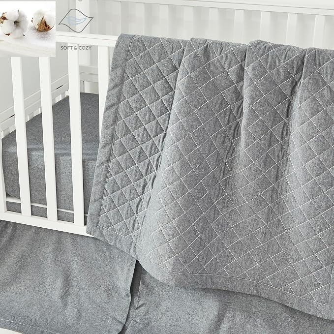 Brandream Crib Bedding Set for Boys 100% Cotton Linen Gender Neutral Boho - Image 4