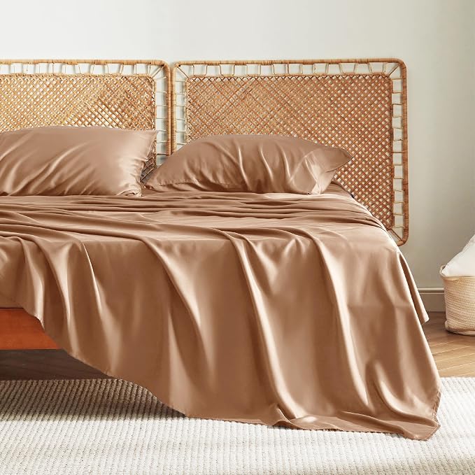 Bedsure Queen Sheet Set, Rayon Derived from Bamboo, Cooling Sheets, Breathable by BEDSURE