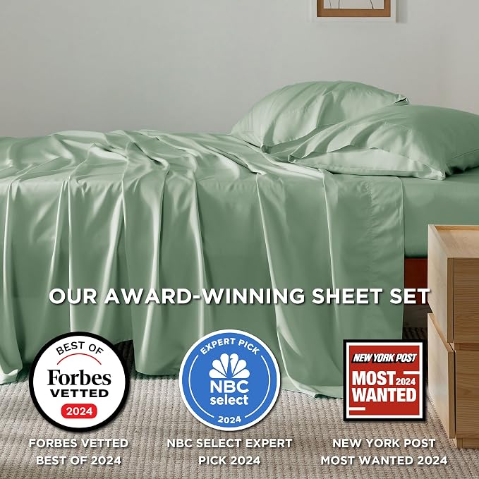 Bedsure Queen Sheet Set, Rayon Derived from Bamboo, Cooling Sheets, Breathable - Image 2