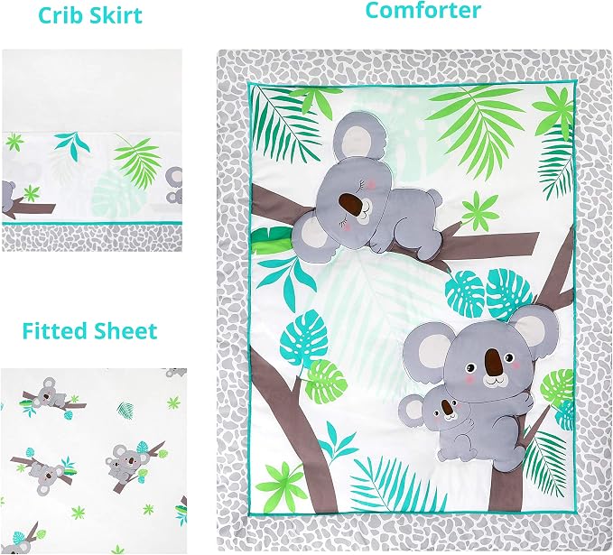 La Premura Baby Koala Nursery Crib Bedding Set, 3 Piece Standard Size Crib Set - Image 8