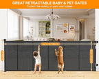 120 Inch Retractable Baby Gates Extra Wide, 41 Inch Reinforced Extra Tall Gate - Image 2