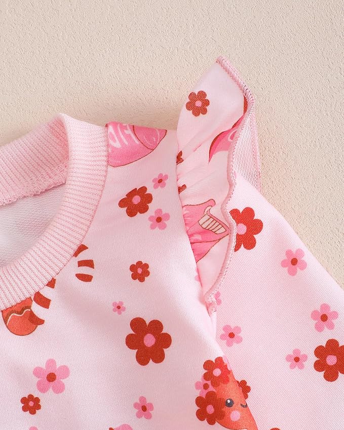 Mioglrie Toddler Baby Girl Clothes Fall Winter Sweatsuit Newborn Sweatshirt - Image 5