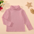 DEFAHN 2 Pack Toddler Unisex Solid Turtleneck T-Shirt Long Sleeve Ribbed - Image 6