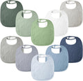 100% Cotton Muslin Baby Bibs 10-Pack Baby Drool Bibs by Bearmoss