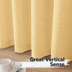 Tollpiz Linen Curtains Bedroom Rod Pocket Semi Sheer Curtain Burlap Light - Image 4