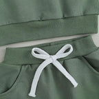 Toddler Baby Boy Fall Clothes Waffle Contrast Color Sweatshirt Pants Sets - Image 7