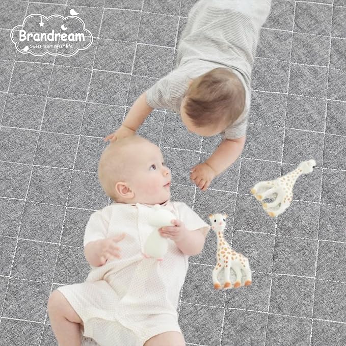 Brandream Crib Bedding Set 3 Pieces 100% Cotton Like Linen Supersoft Classic - Image 4