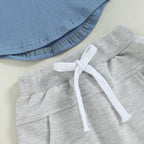 Rtnnsbbfcm Newborn Baby Boy Summer Clothes Short Sleeve Color Block Front - Image 5