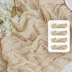 FEXIA 4 Pack Beige Table Runner 35x120 Inches by FEXIA