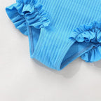 Happy Town Toddler Swimsuit Girl Solid Color Stripe One-Piece Baby Bathing Suits - Image 5