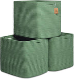 NaturalCozy 13x15x13 Kallax Storage Cubes Bins, 3 Pack | Cotton Rope Cube by NaturalCozy