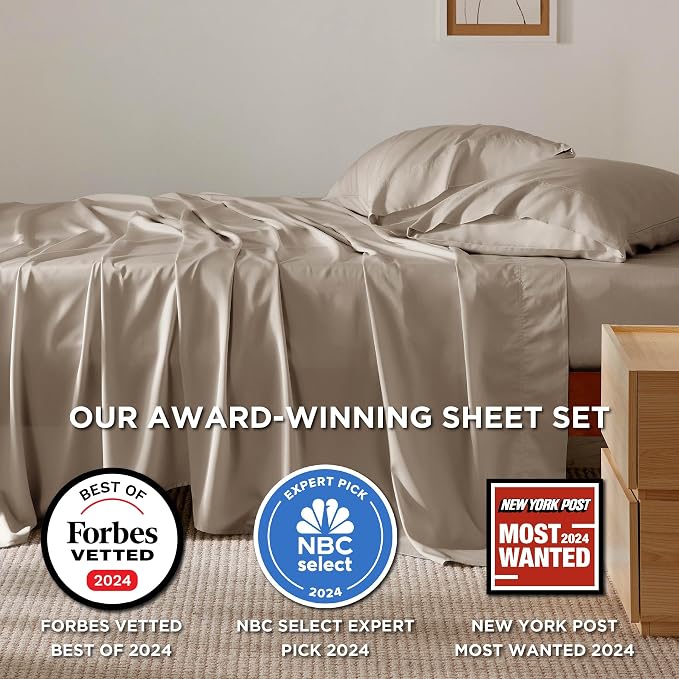 Bedsure Queen Sheet Set, Rayon Derived from Bamboo, Cooling Sheets, Breathable - Image 2