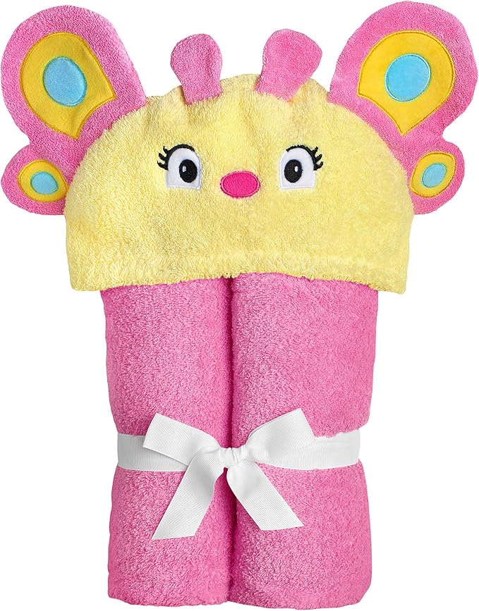 Hooded Baby Towel for Kids 2-8 | Large 100% Cotton Baby Towel for Girls | Cute by YikesTwins