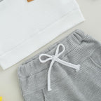 Toddler Baby Boy Fall Clothes Waffle Contrast Color Sweatshirt Pants Sets - Image 7