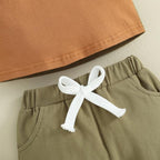 Rtnnsbbfcm Newborn Baby Boy Summer Clothes Short Sleeve Color Block Front - Image 5