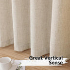 Tollpiz Linen Tier Curtain Rod Pocket Semi Sheer Half Kitchen Curtains Burlap - Image 4