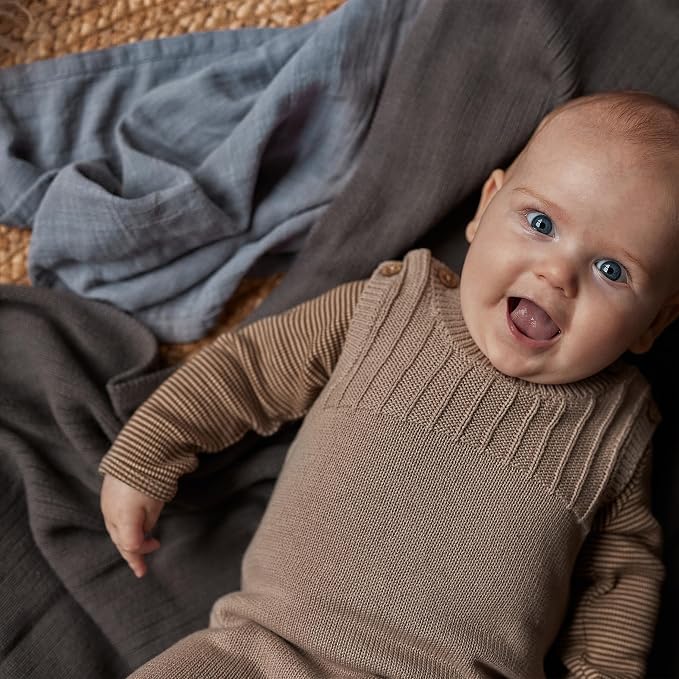Knitted Organic Cotton Baby Blanket- Swaddle Blanket - Image 6