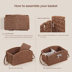 HBlife Diaper Caddy Organizer, Hand-Woven Storage Basket - Image 6