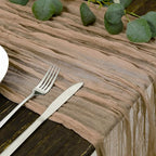 DOLOPL Brown Cheesecloth Table Runner 13.3ft Boho Gauze Cheese Cloth Table - Image 2