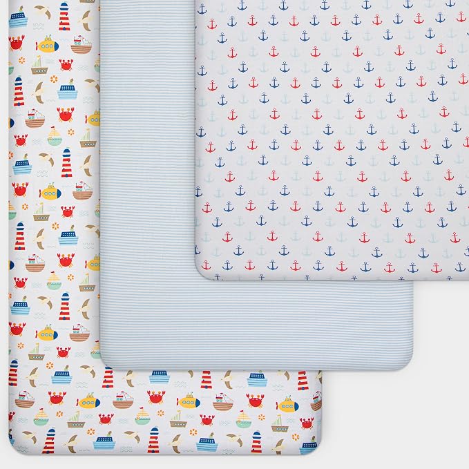 GROW WILD Nautical & Ships Baby Crib Sheets - Image 3