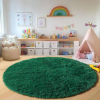 ONASAR Dark Green Round Area Rug 4x4, Soft Bedroom Circle Rugs - Image 4