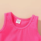 HAPPYMA Baby Swimsuit Toddler Girl Bathing Suit Summer Solid Color Bikini Set - Image 4