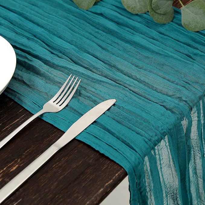 DOLOPL 8PCS Teal Cheesecloth Table Runner Bulk 13.3ft Boho Gauze Cheese Cloth - Image 2
