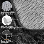 ONASAR Black Area Rugs for Living Room Bedroom, 5x8 Fluffy Shaggy Rug, Washable - Image 3