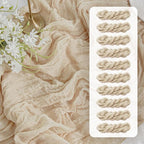 FEXIA 10 Pack Beige Gauz Table Runner 35x120 Inches Ivory Cheesecloth Rustic by FEXIA