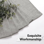 Tollpiz Linen Curtain Bedroom Rod Pocket Semi Sheer Curtains Burlap Light - Image 7
